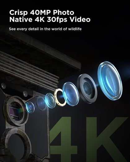 CY95 Full HD 4K 40MP Telecamera da caccia Wlan con scheda SD